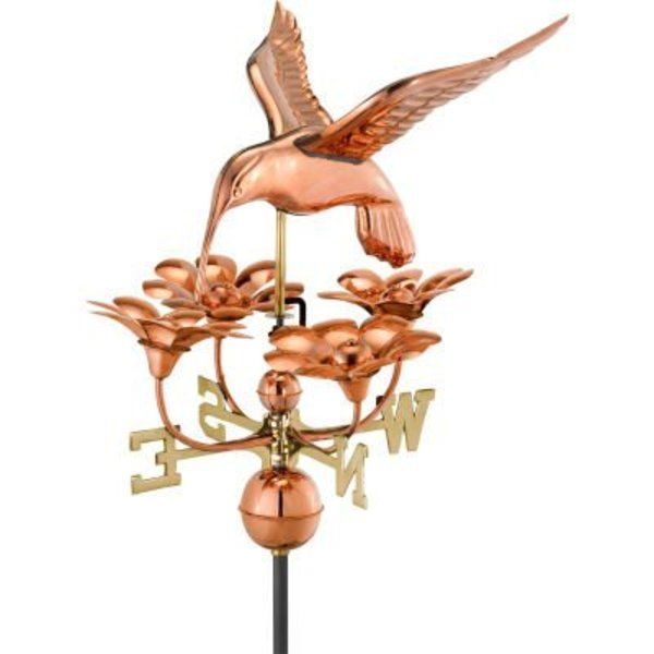 Good Directions Good Directions Hummingbird w/ Flowers Weathervane, Polished Copper 913P